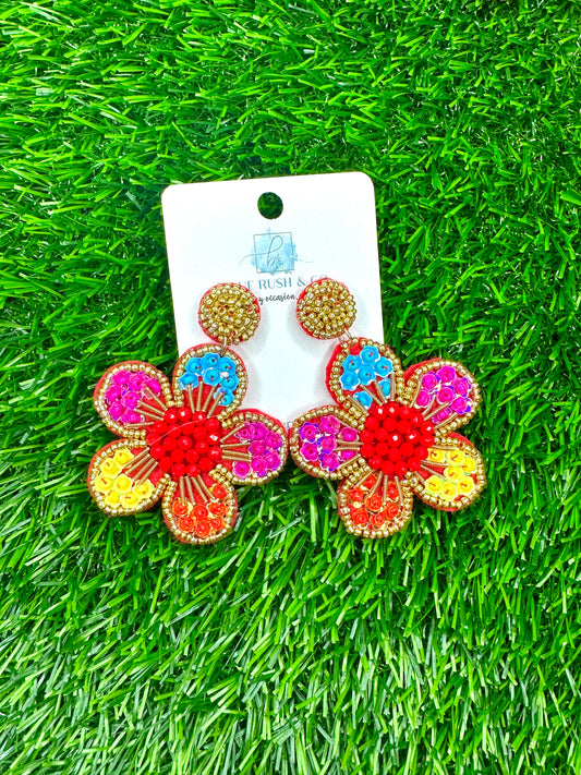 Multicolored Flower Earring